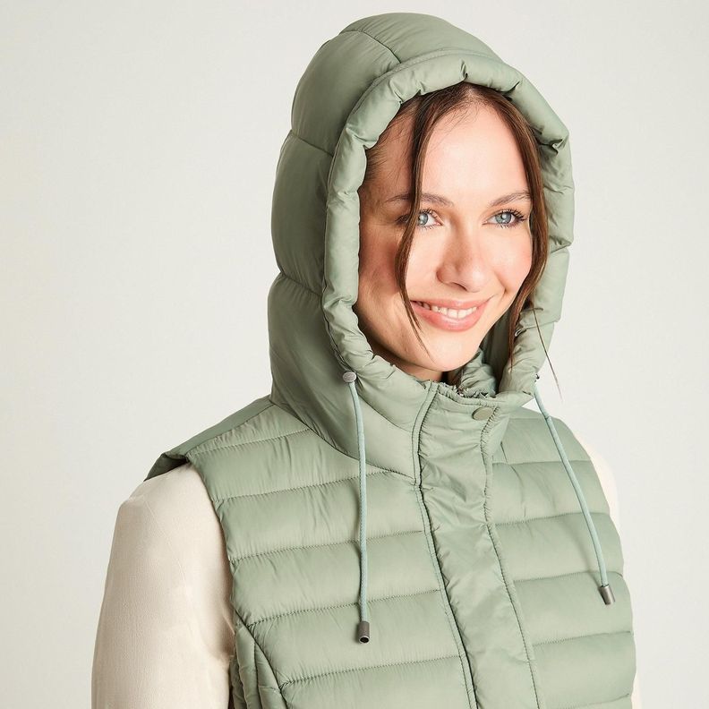 Parka Basica Sin Mangas Verde-2