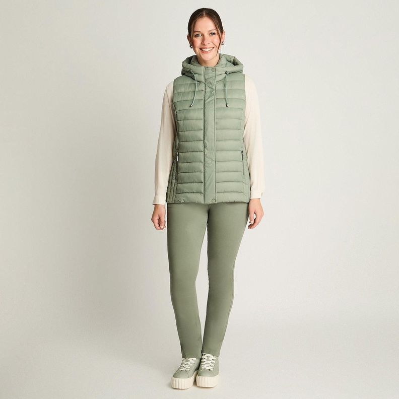 Parka Basica Sin Mangas Verde-3