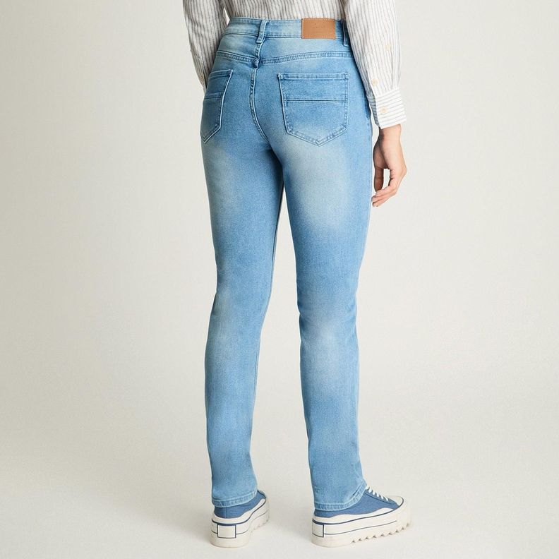 Jeans Recto 1 Boton Celeste-1