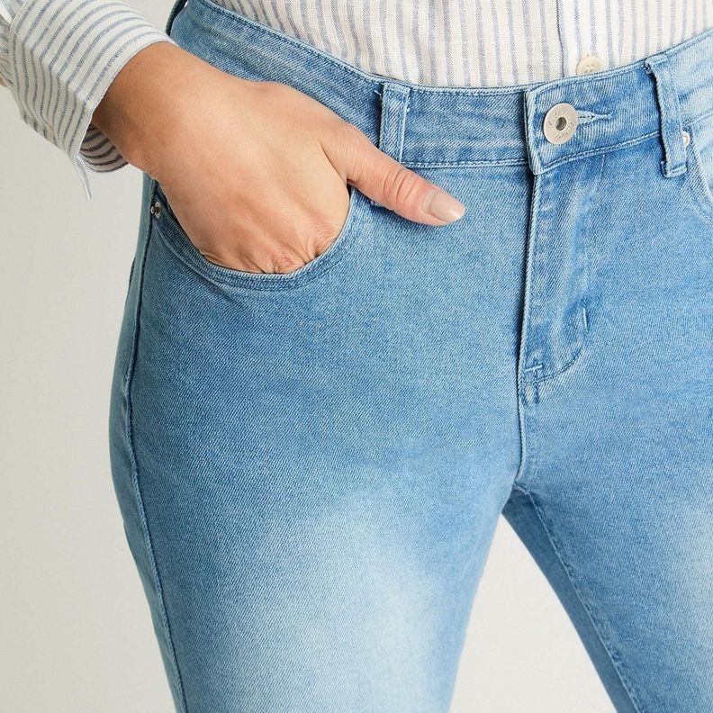 Jeans Recto 1 Boton Celeste-2
