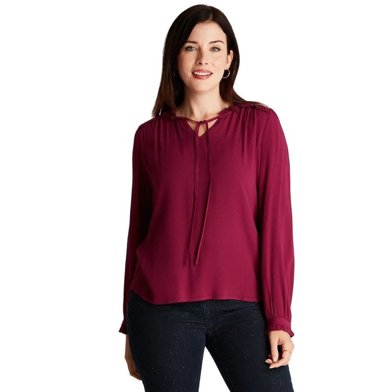 Blusa Magenta Manga Larga-0