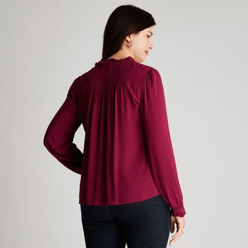 Blusa Magenta Manga Larga-1
