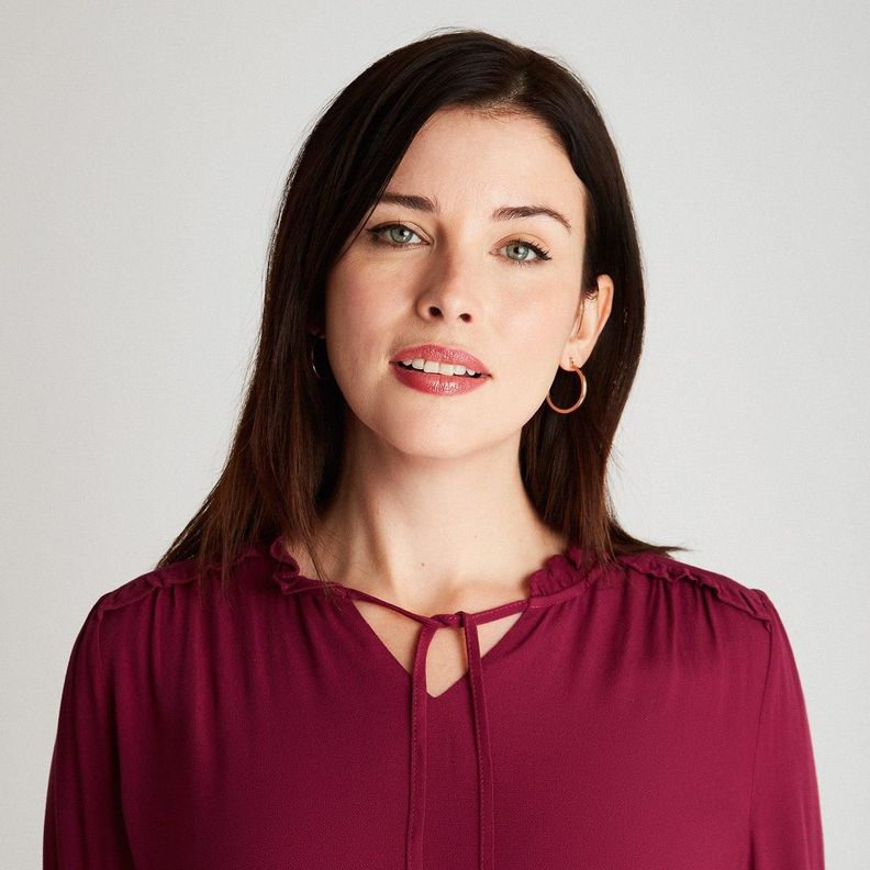 Blusa Magenta Manga Larga-2