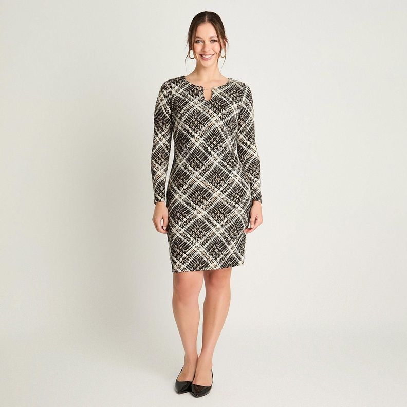 Vestido De Camant Manga Larga Beige-3