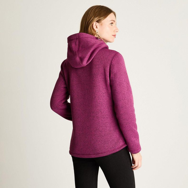 Polerón Jersey Melange Bondeado Coral Fleece Magenta-0