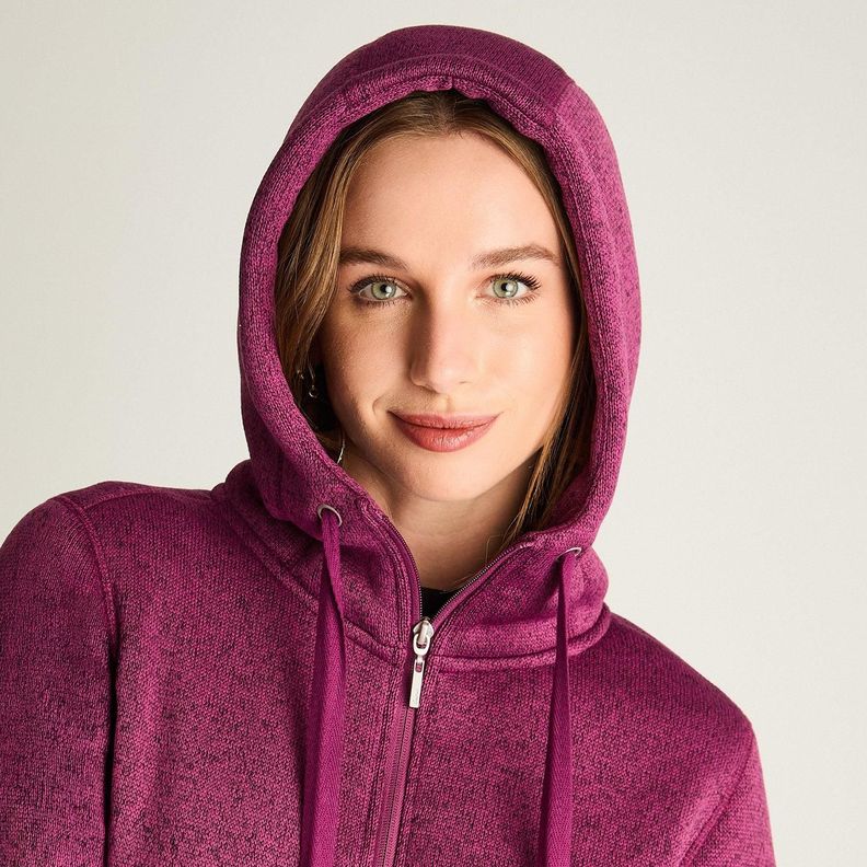 Polerón Jersey Melange Bondeado Coral Fleece Magenta-1