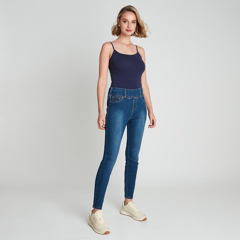 Skinny Jeans Azul Pretina Ancha-3