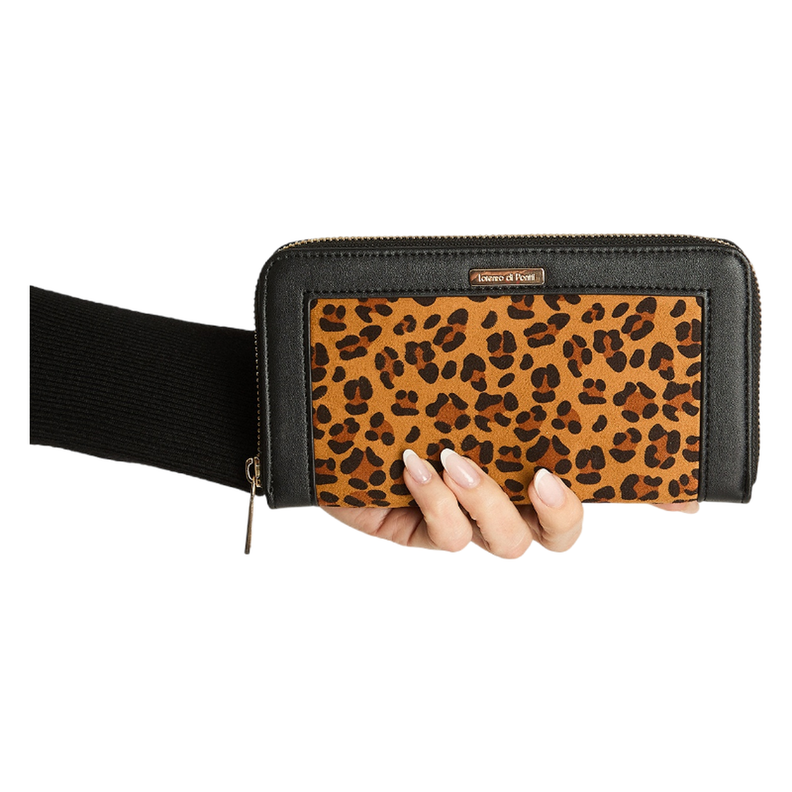 Billetera Contraste Animal Print Camel-0