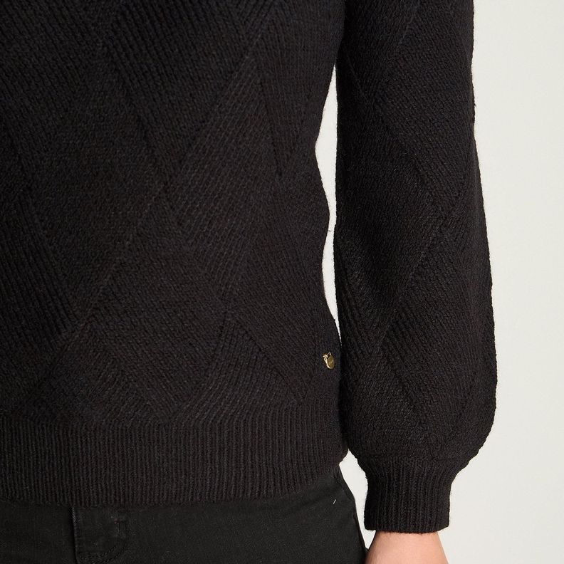 Sweater Manga Globo Rombos Negro-2