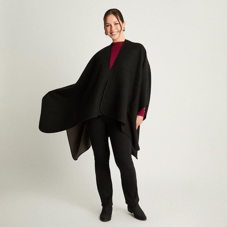 Poncho Tejido Negro-3