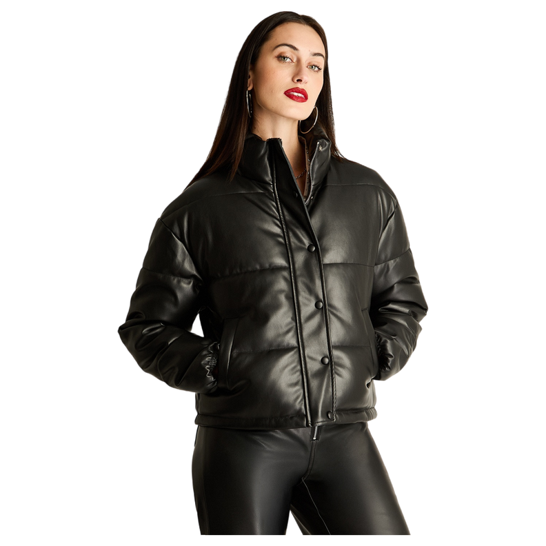Casaca Ecocuero Puffa Negro-0