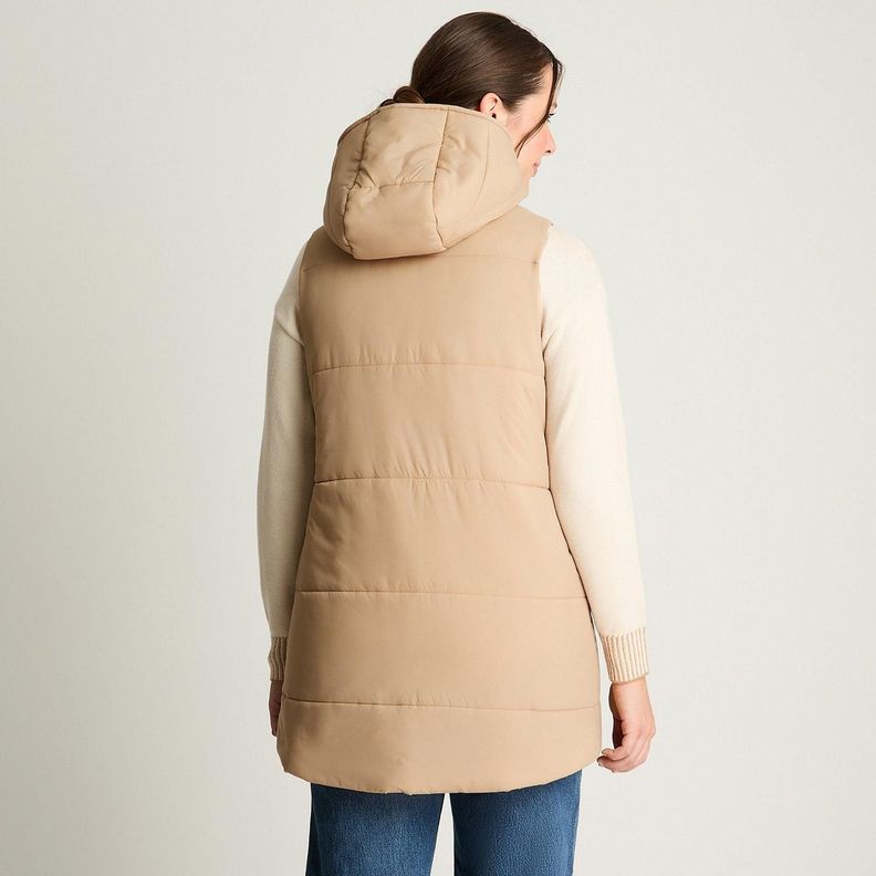 Parka Sin Mangas Moda Camel-1