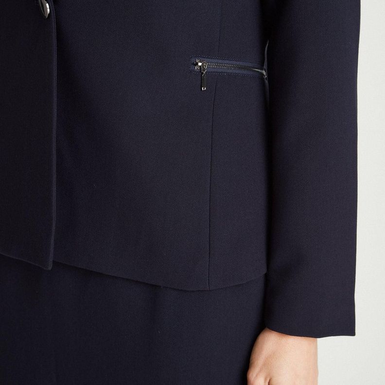 Blazer Azul Manga Larga Cuello Solapa-2