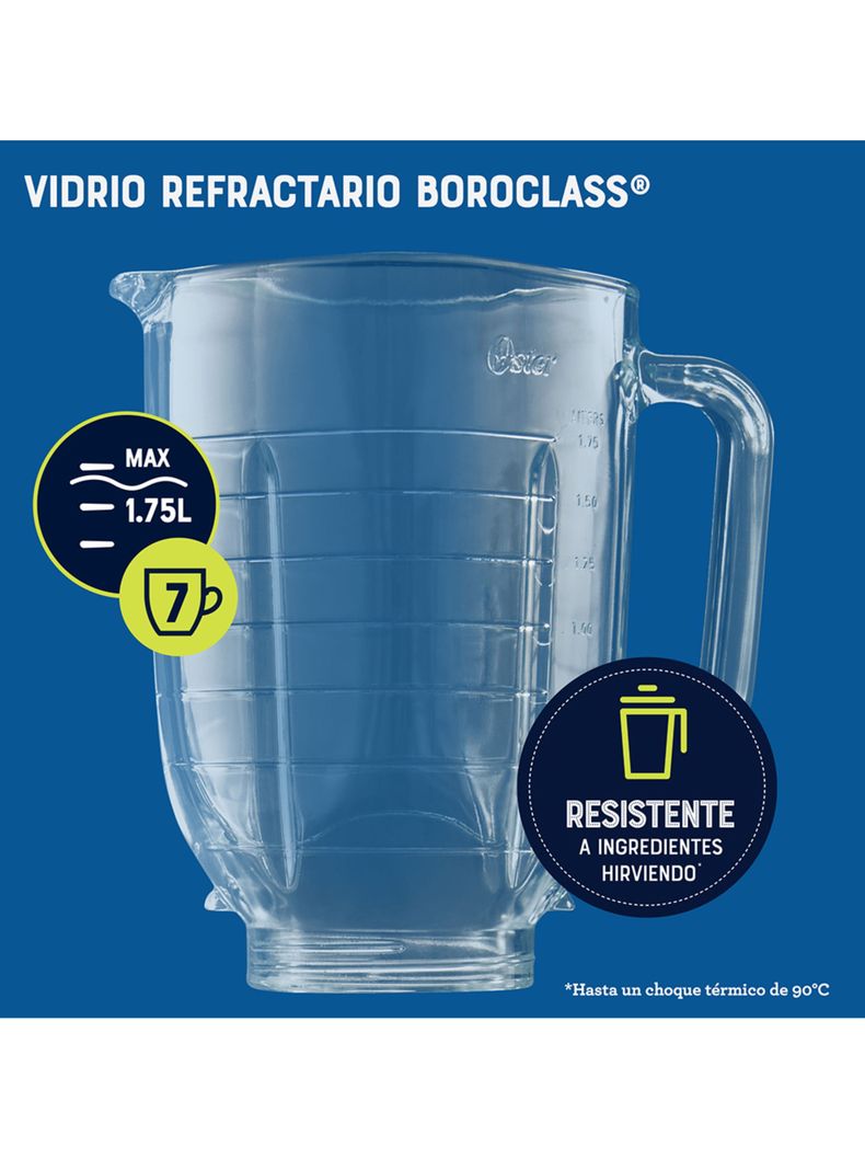 Licuadora Osterizer® Max Vaso de Vidrio 1.75 L BLSTPBRGR-6