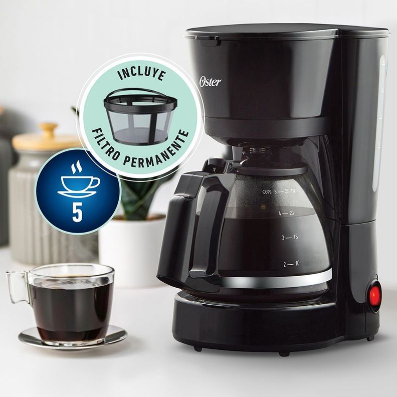 Cafetera Oster® de 5 tazas con filtro permanente BVSTDC05-2