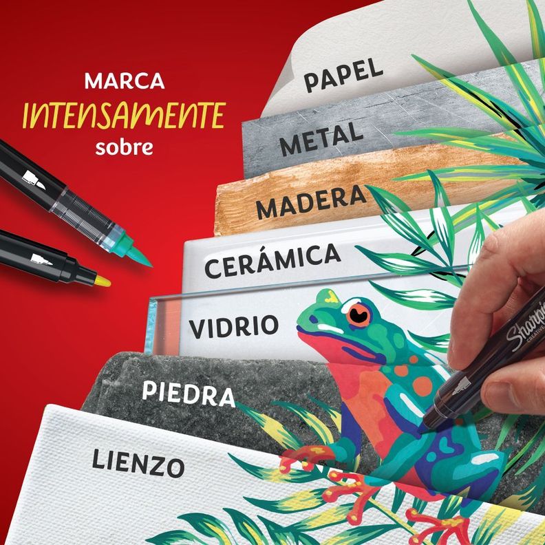 12 Marcadores Sharpie Acrilicos Punta Pincel Color Surtido-4