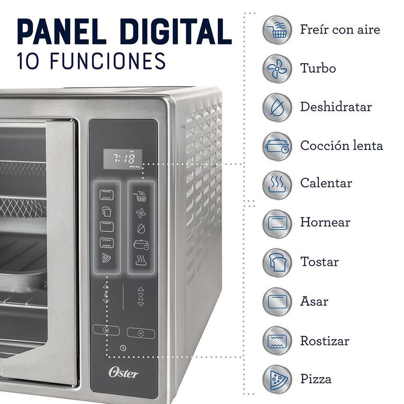 Horno Digital freidora de aire 42 Lt y Puertas Francesas TSSTTVFDDAFNS-6