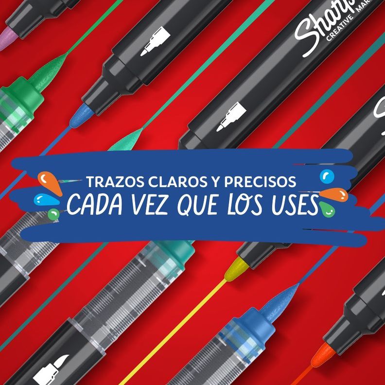 2 Marcadores Sharpie Acrilicos Punta Bala Colores Surtidos-2