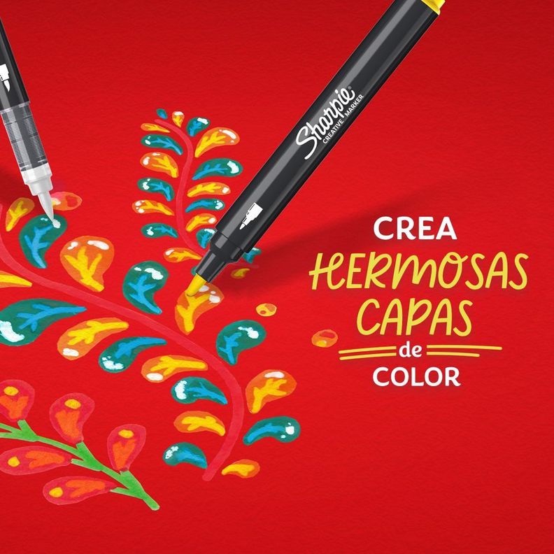 5 Marcadores Sharpie Acrilicos Punta Bala Colores Surtidos-3