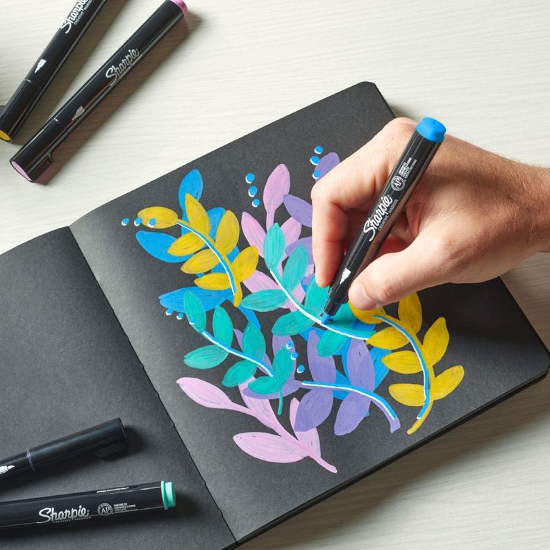 5 Marcadores Sharpie Acrilicos Punta Bala Colores Surtidos-7
