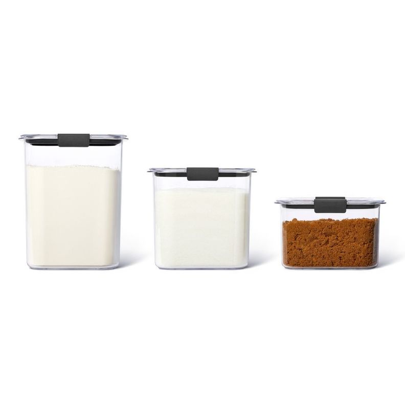 Set 3 Contenedor de Alimentos Rubbermaid Brilliance 1.8, 2.8 y 3.7 Lt-0