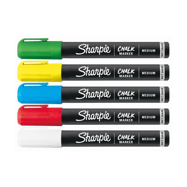5 Marcadores Tiza Liquida Sharpie Chalk Colores Surtidos-1