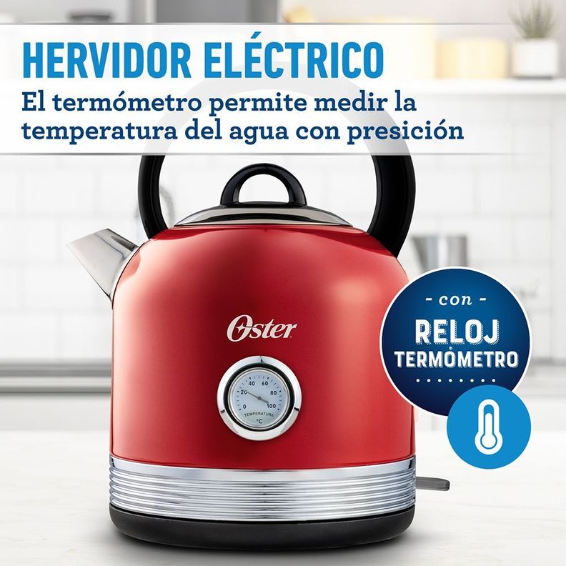 Hervidor eléctrico Oster® con capacidad de 2.5 L BVSTKT900R-2