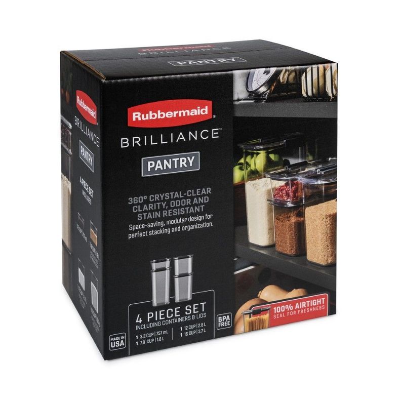 Set 4 Contenedor de Alimentos Brilliance 760 ml, 1.5 Lt, 2.8 Lt y 3.7 Lt-2