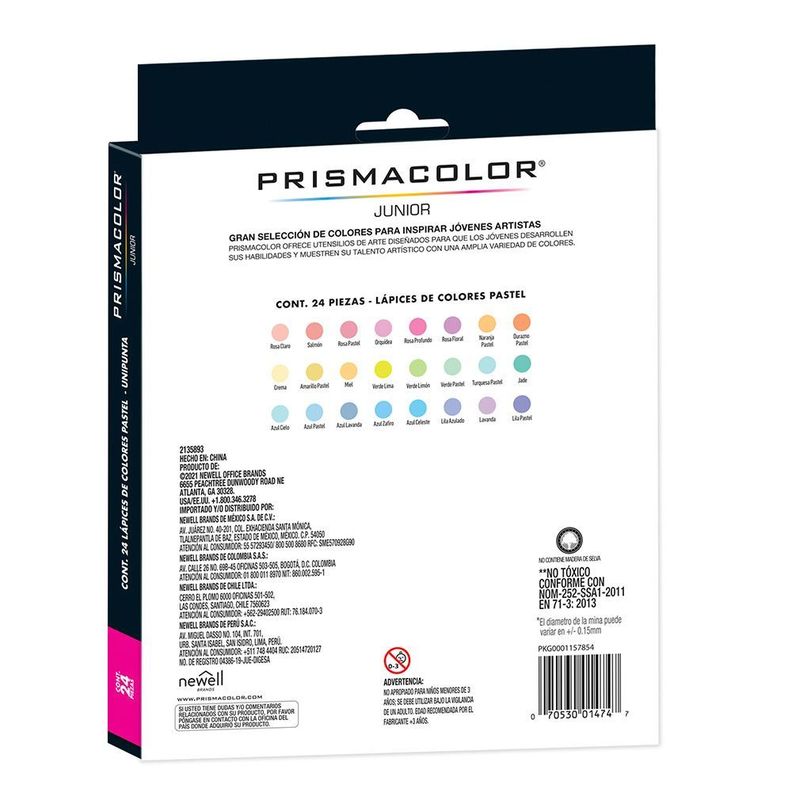 Set 24 Lapices Prismacolor Jr. Colores Pasteles-1