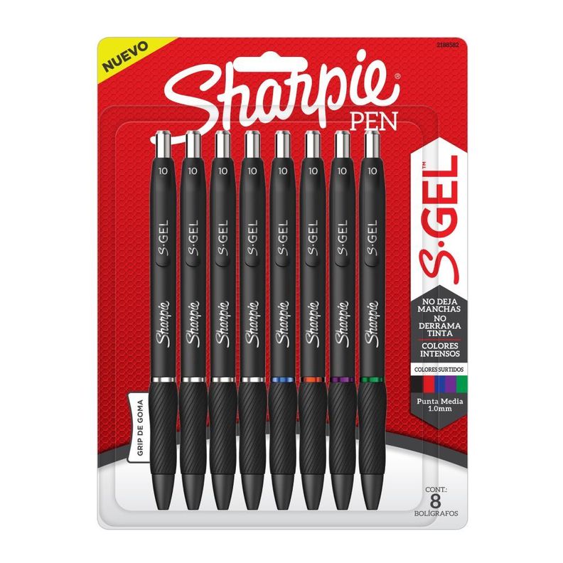 Set 8 Boligrafos Gel 1mm Sharpie Colores Surtidos-0