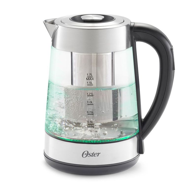 Hervidor eléctrico Oster® de vidrio con selección de temperatura e infusor de té BVSTKT8990-5
