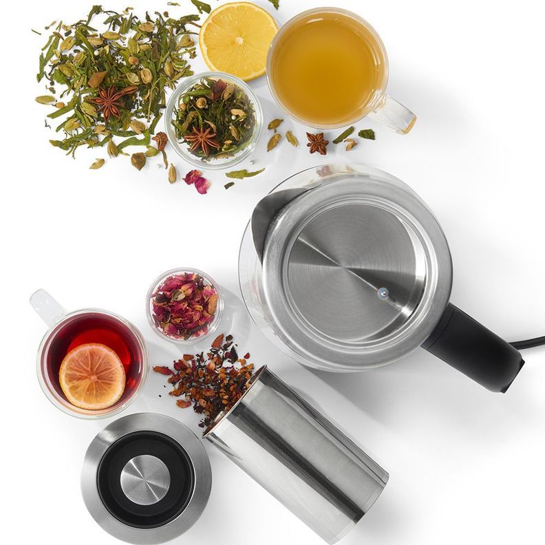 Hervidor eléctrico Oster® de vidrio con selección de temperatura e infusor de té BVSTKT8990-6