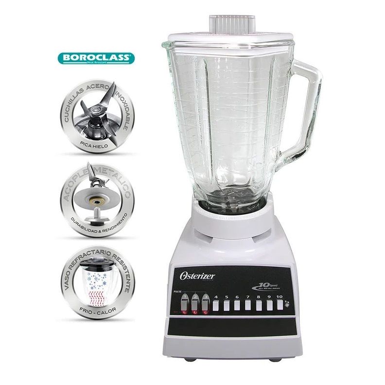 Licuadora Oster® de 10 velocidades blanca-1