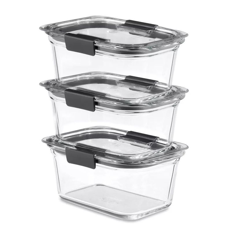 Set 3 Contenedor de Alimentos Rubbermaid Brilliance 473, 757 y 757 ml-1