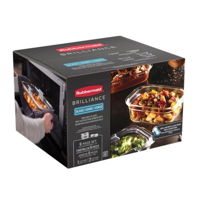 Set 3 Contenedor de Alimentos Rubbermaid Brilliance 473, 757 y 757 ml-2