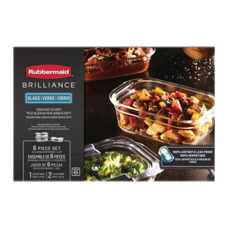 Set 3 Contenedor de Alimentos Rubbermaid Brilliance 473, 757 y 757 ml-3