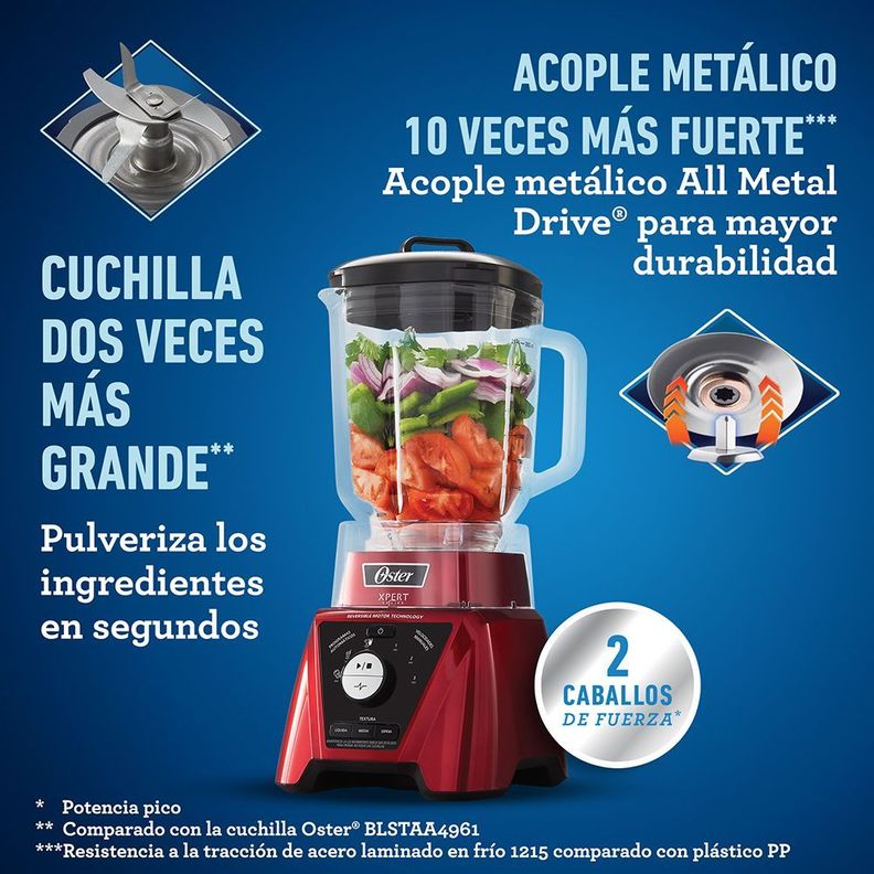 Licuadora Xpert Series™ roja control de textura y Blend N Go BLST3BRPG-2