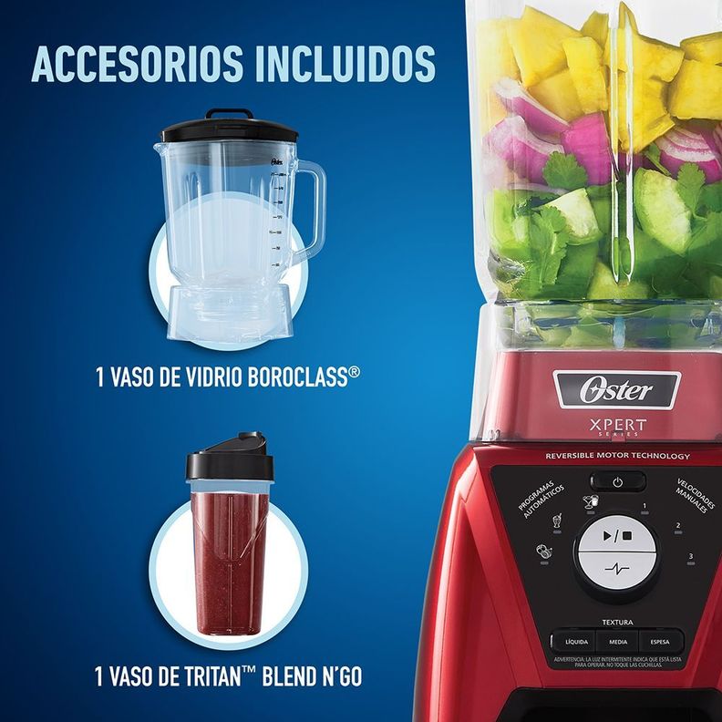 Licuadora Xpert Series™ roja control de textura y Blend N Go BLST3BRPG-5