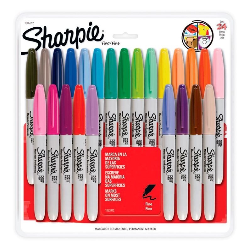 Set 24 Marcadores Sharpie Punta Fina Color Surtido-0