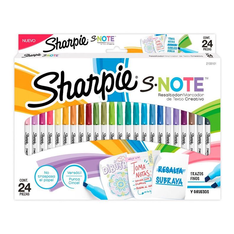 Caja 24 Destacadores Pastel Sharpie S Note-1