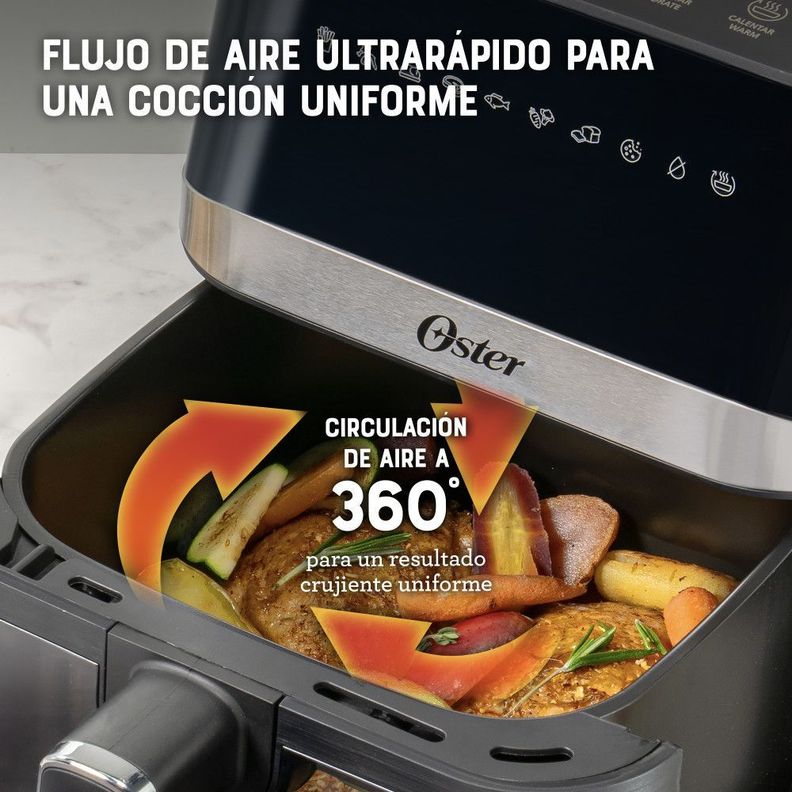 Freidora de Aire Digital 4L Oster DiamondForce 10 Programas Automáticos CKSTAF40WDDF-4