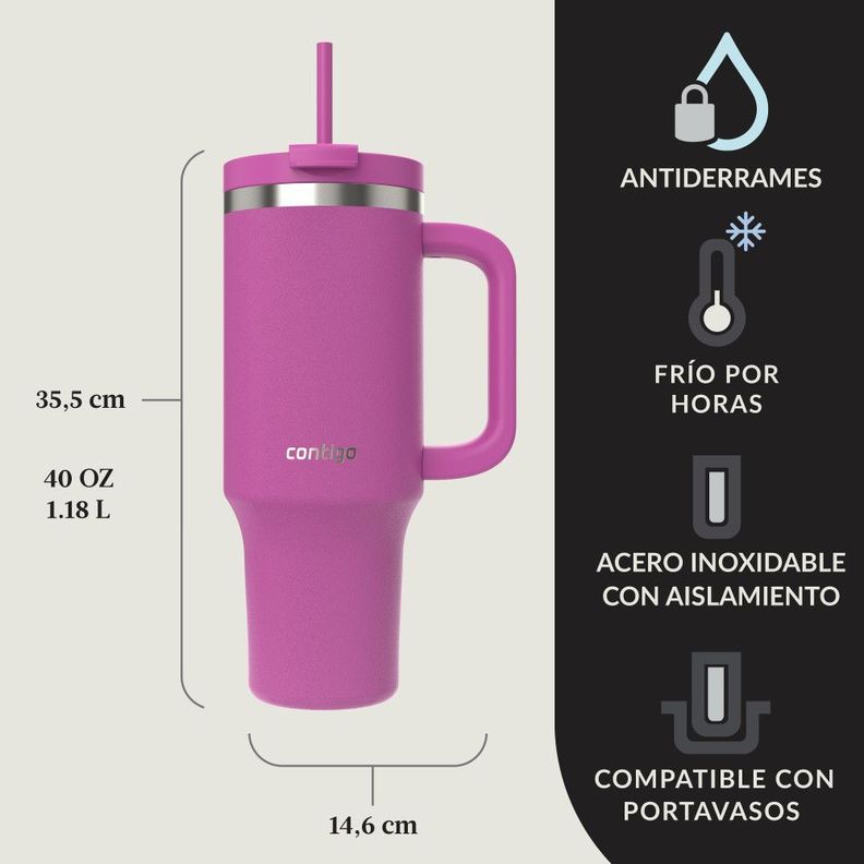 Botella De Agua Streeterville Morado Leakproof Contigo 1.18Lt.-7