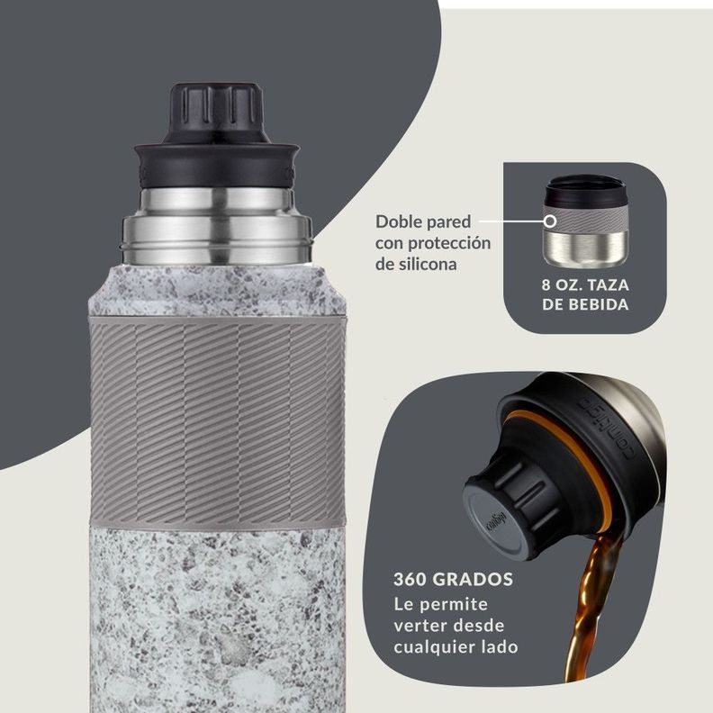 Termo al vacío Thermalock Blanco Granito Contigo® 1.2 Lt-4