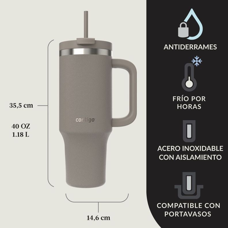 Botella Contigo® Streeterville leak-proof 1.18 Lt. Beige-6