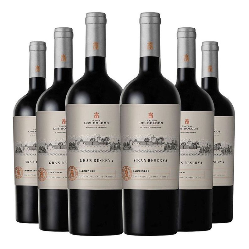 6 Vinos Los Boldos Gran Reserva Carmenere Rojo