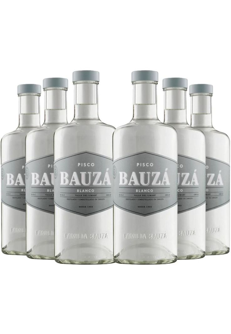 6 Piscos Bauza Transparente, (1000ml. 40%)-0