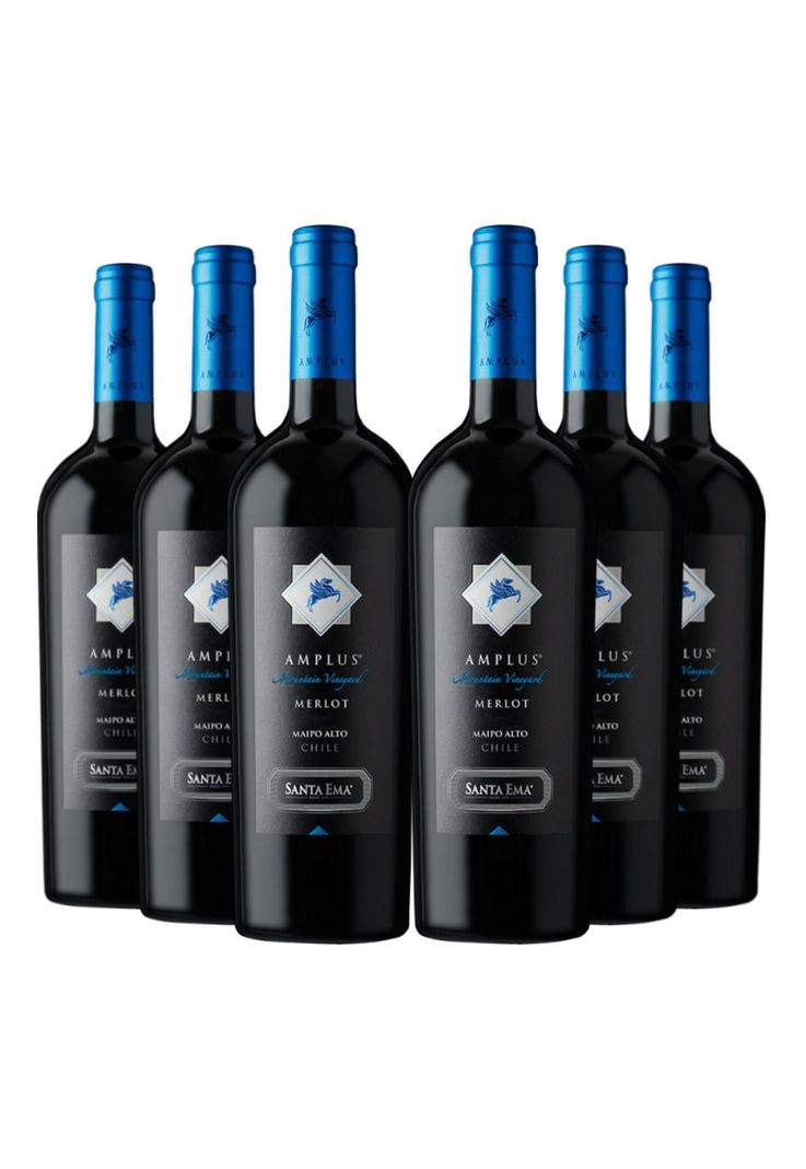 6 Vinos Santa Ema Amplus Merlot Rojo