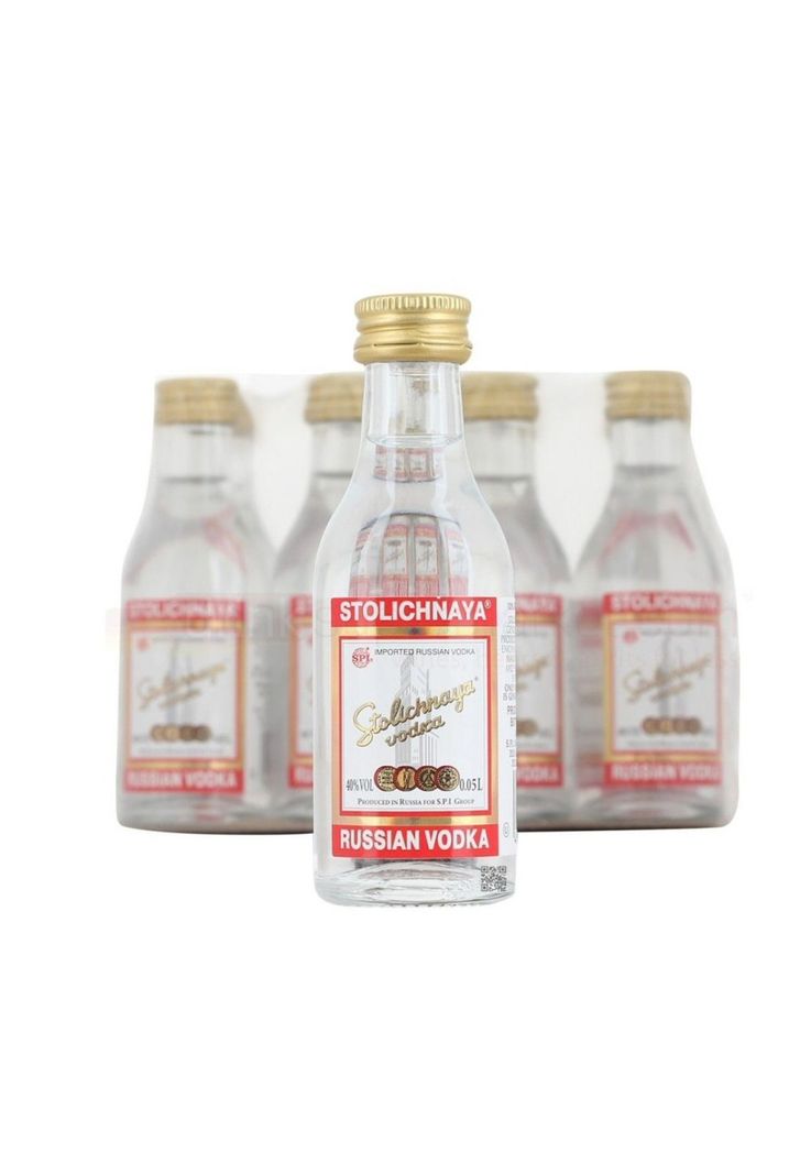 12 Miniaturas Vodka Stolichnaya Original, Pet (50 ml) Diseno 2