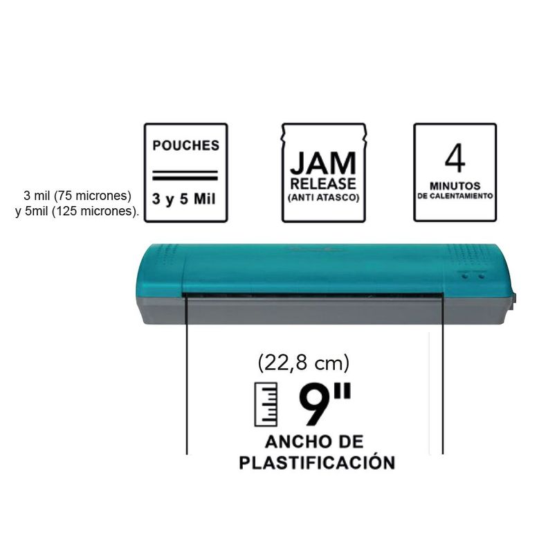Plastificadora de Papel A4 Inspire Plus Turquesa Swingline-1
