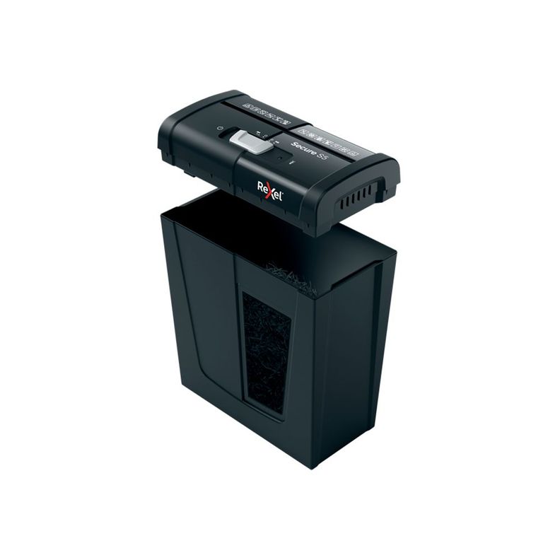 Trituradora Secure S5 P2 6mm/ 5 hjs /papelero 10 Lts 75 hojas/ 70 dBA-2